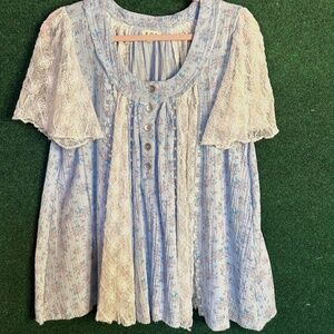 142 New Pol Blue Lace/Sequin w/Pearls